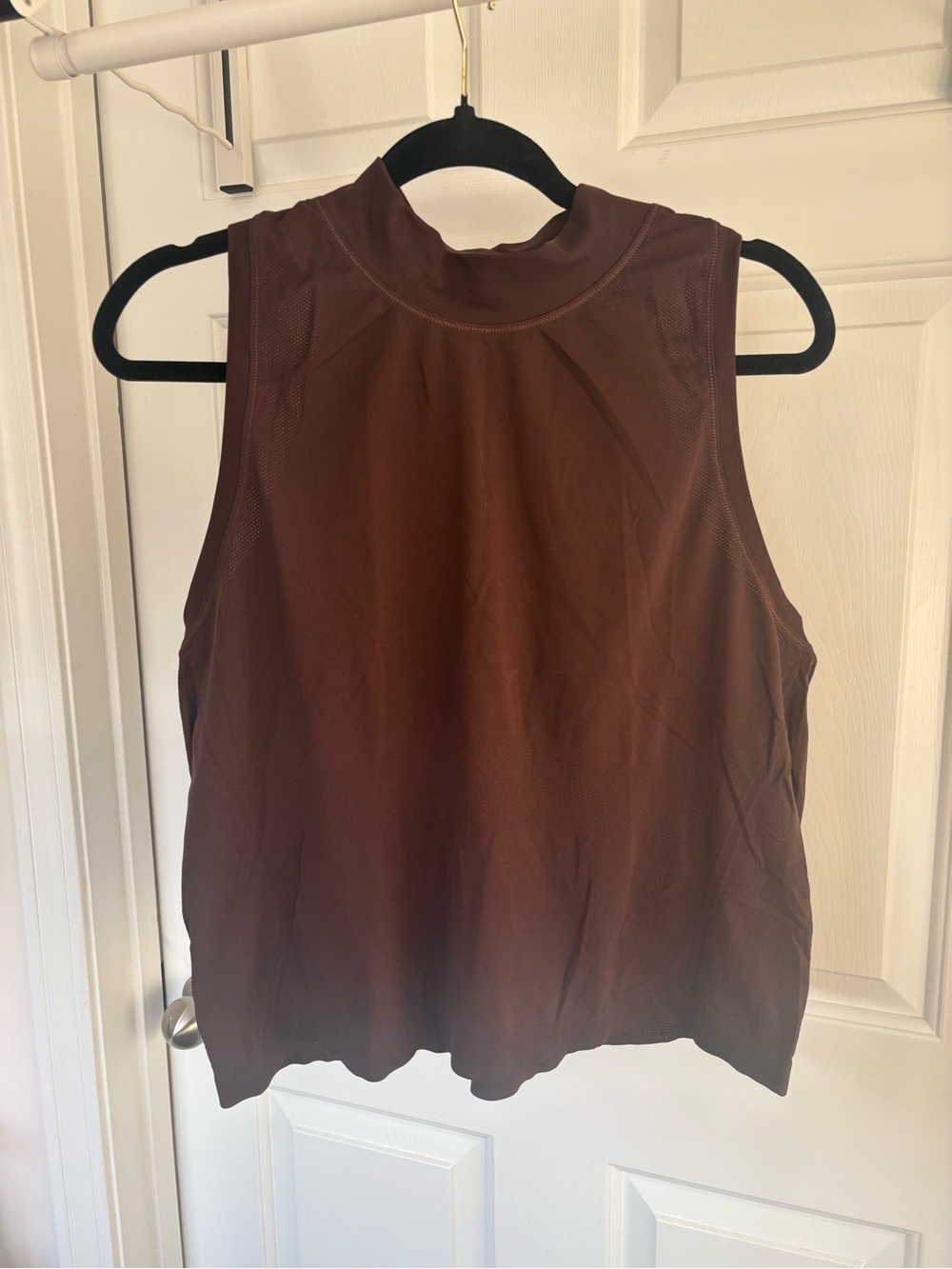 Athleta Chocolate Brown High Neck Racerback Tank Top Size L
